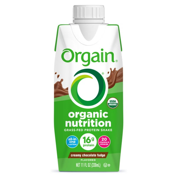 Orgain Organic Nutrition Grass-Fed Shake, Creamy Chocolate Fudge, 11 fl oz 1 Each