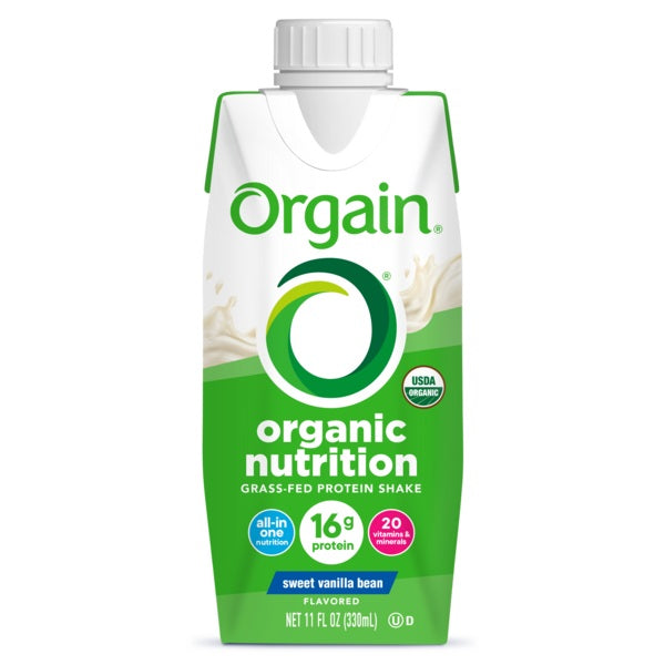 Orgain Organic Nutrition Grass-Fed Shake, Sweet Vanilla Bean, 11 fl oz 1 Each