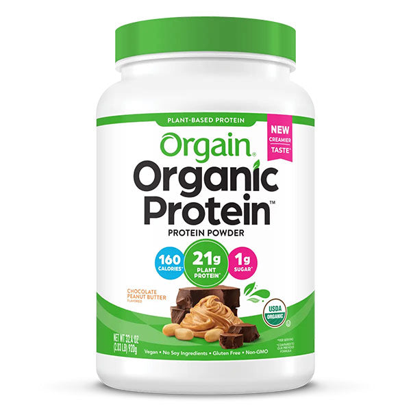 Orgain Organic Protein Plant Based Powder, Chocolate Peanut Butter Flavored, 32.4 oz