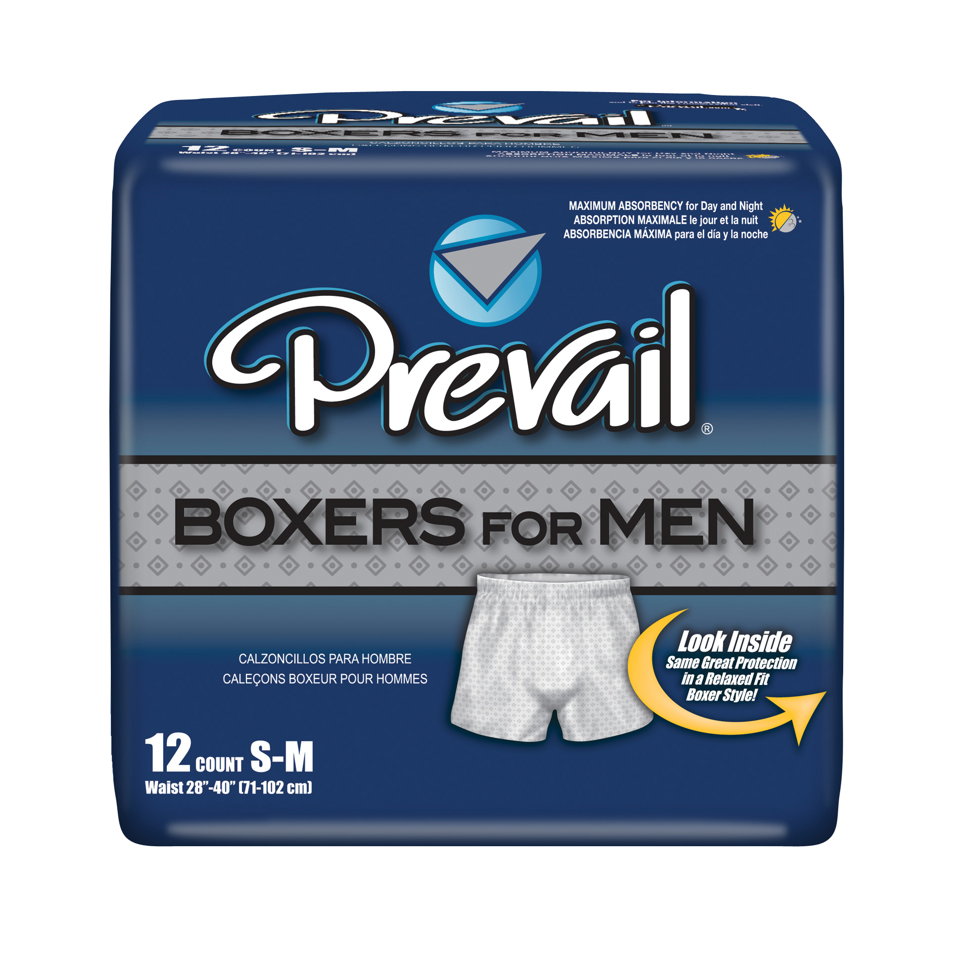 Prevail Boxers for Men Medium Waist 28" - 40" 12 Pack