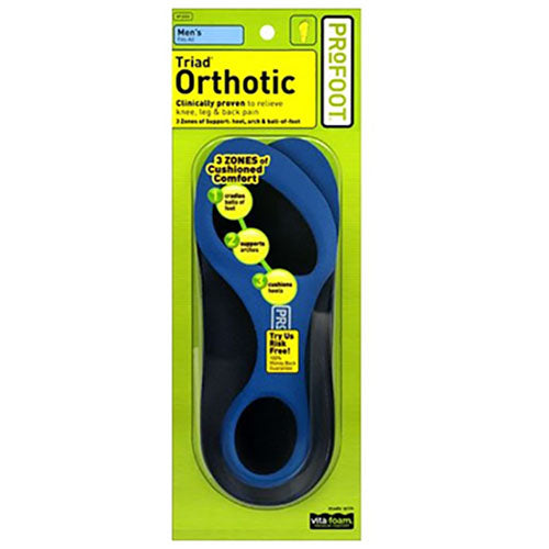 Profoot Triad Orthotic Insoles for Men 2 Pack