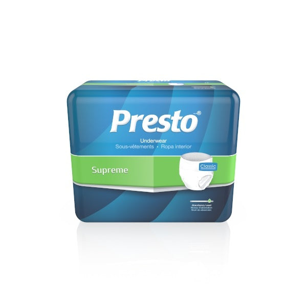 Presto Supreme Classic Protective Underwear Medium 32" - 44" Maximum Absorbency