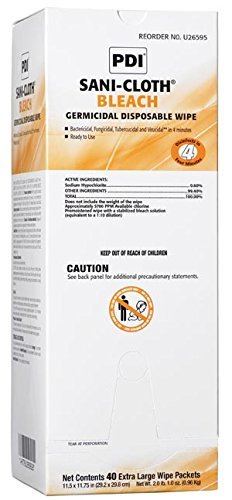 Sani-Cloth Bleach Germicidal Disposable Wipe  Individual Packets  X-Large