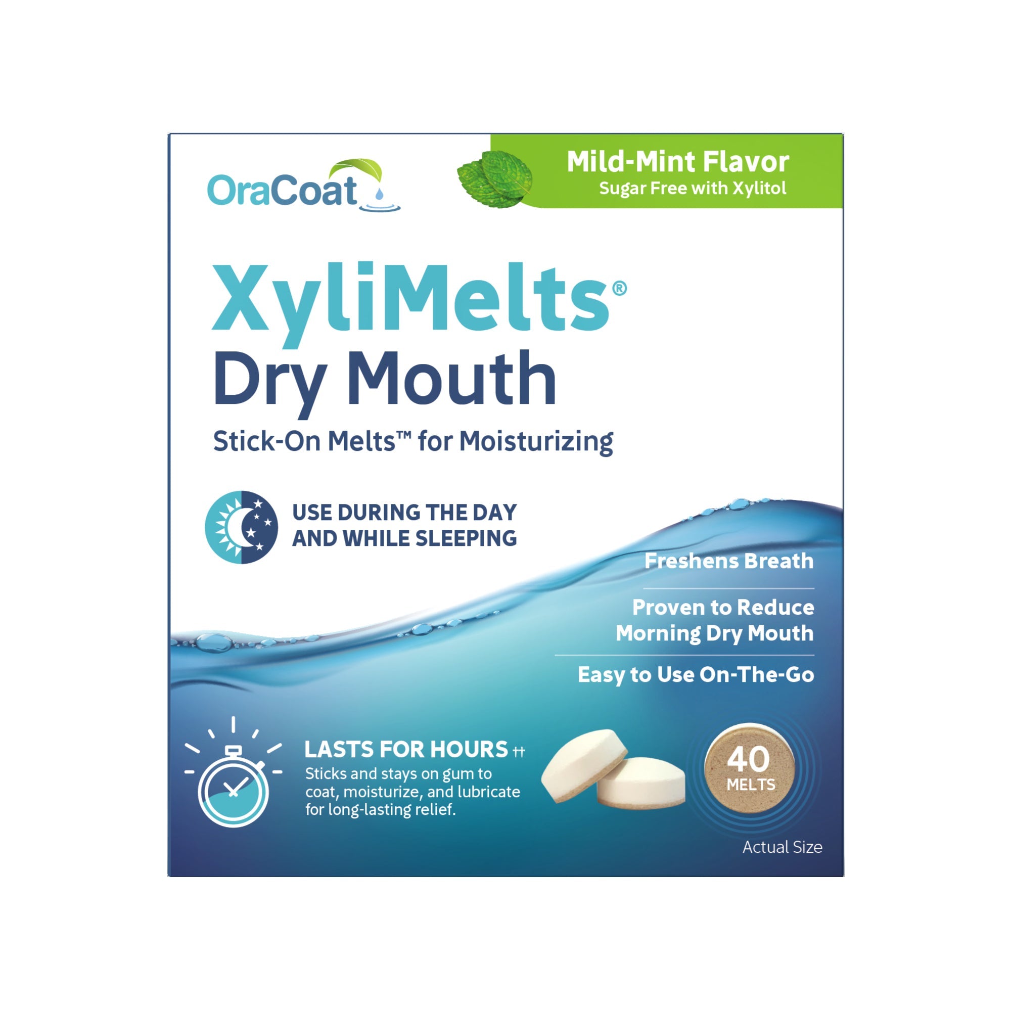 Oracoat Xylimelts Mild Mint, 40 ct 1 Each