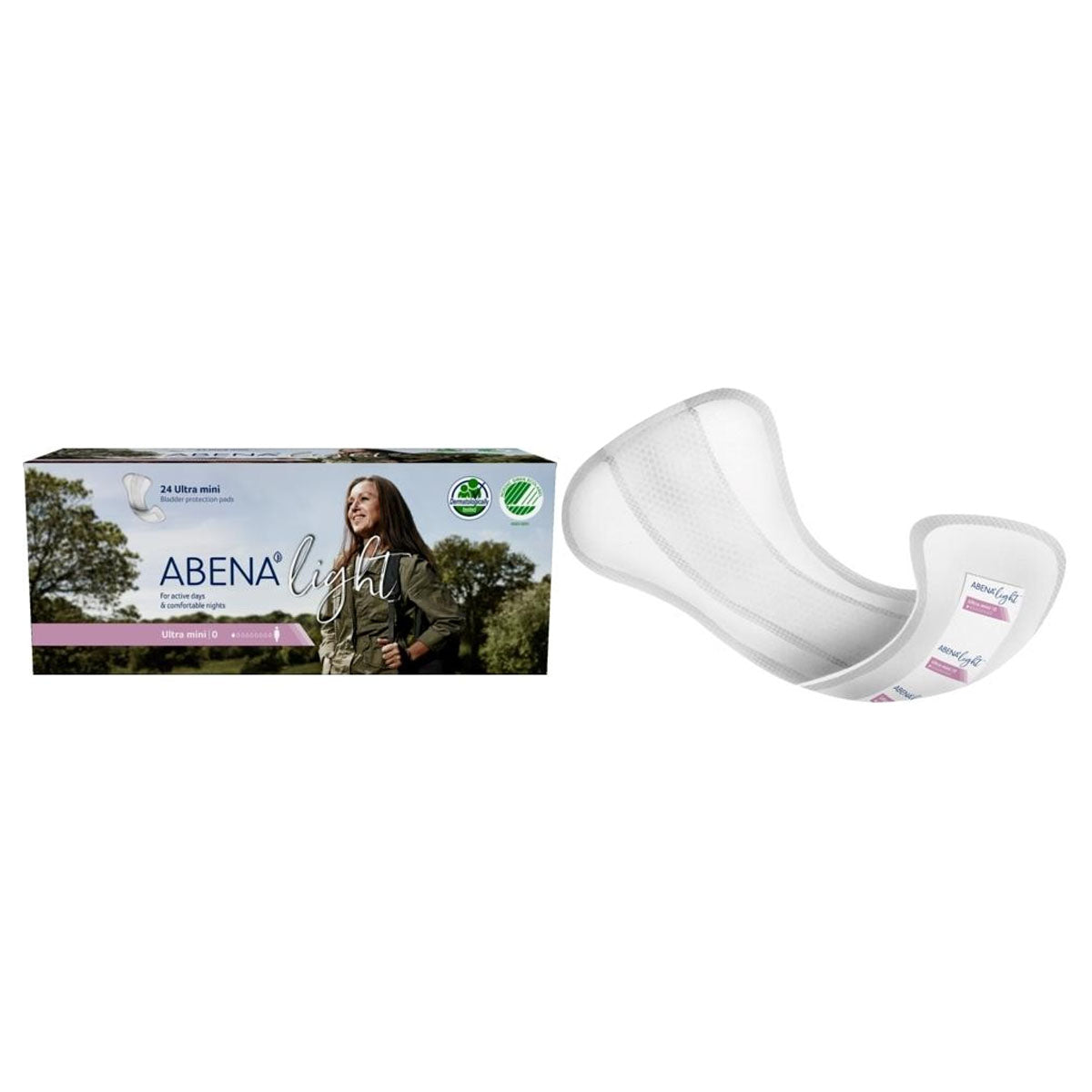 Abena Light Protective Pads, Ultra Mini 0, 3.25" x 8" 24 Pack