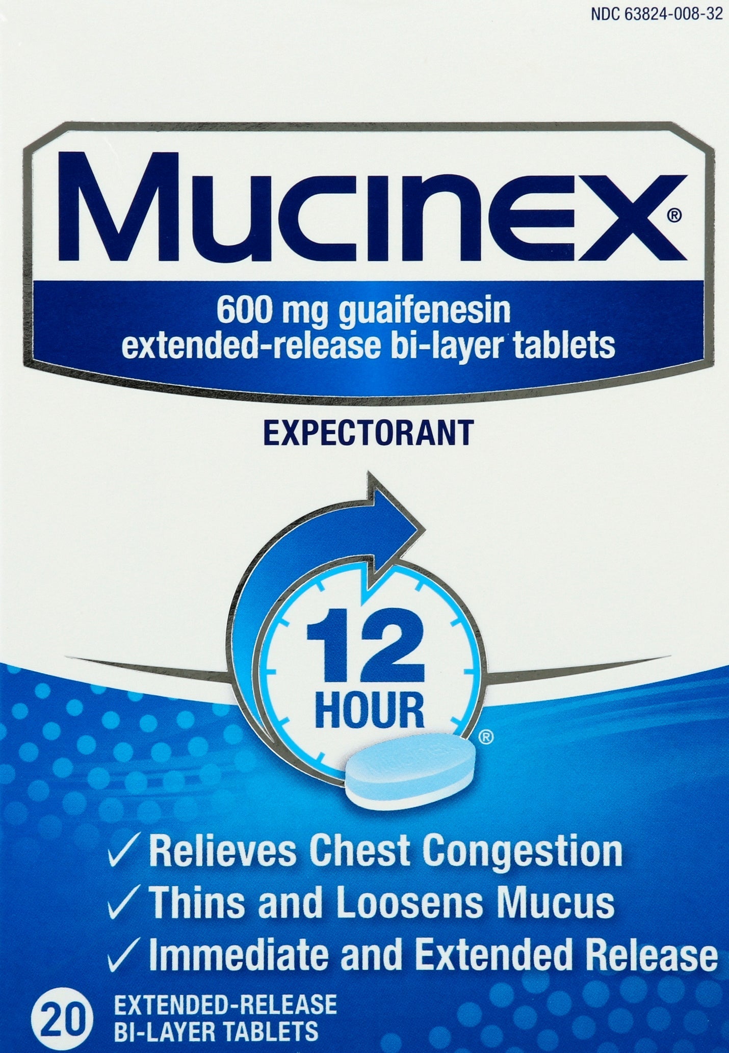 Mucinex SE Extended Release Bi-Layer Tablets, 20 ct