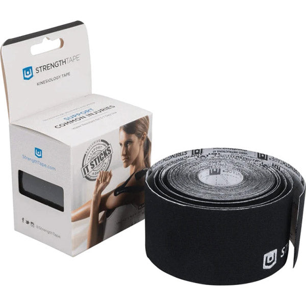 StrengthTape Kinesiology Tape 5m Uncut Roll, Black 1 Each