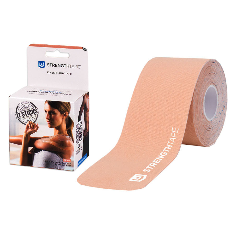StrengthTape Kinesiology Tape 5M Precut Roll, Beige, 16'4" L x 2" W 1 Each