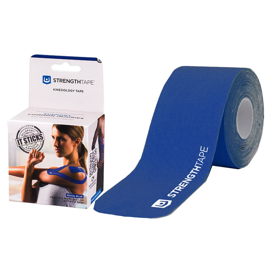 StrengthTape Kinesiology Tape 5M Precut Roll, Royal Blue, 16'4" L x 2" W 1 Each