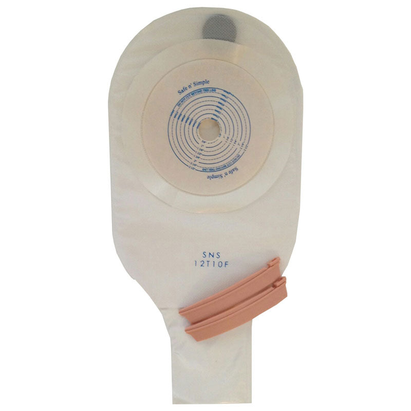 Safe-N-Simple One Piece Drainable Banana Clip Pouch, Standard Wear Cut to Fit With Filter, Transparent 10 Box