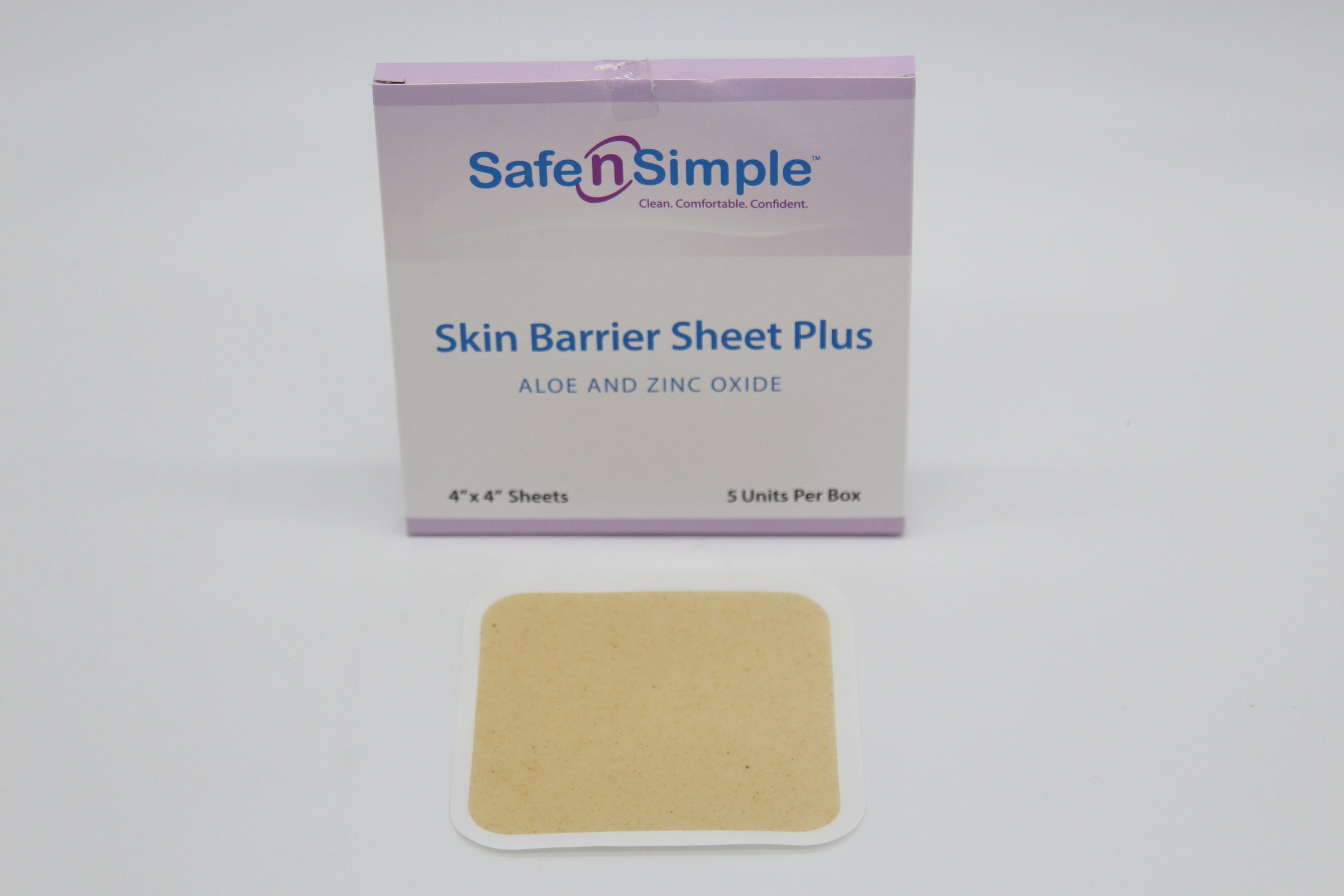 4" x 4" Skin Barrier Sheet Plus, With Aloe and Zinc Oxide 5 Box