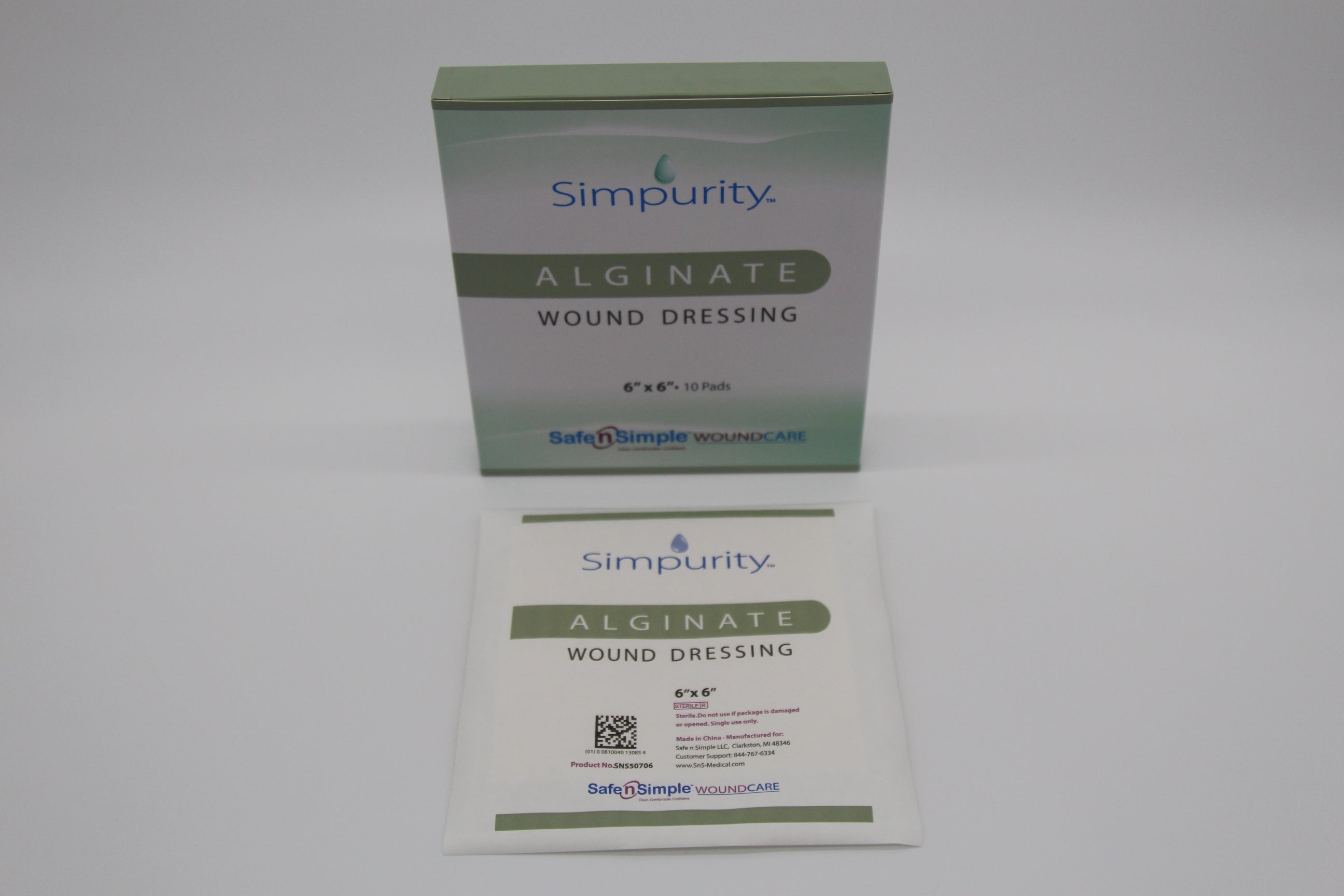 Simpurity Calcium Alginate Dressing 6" x 6"