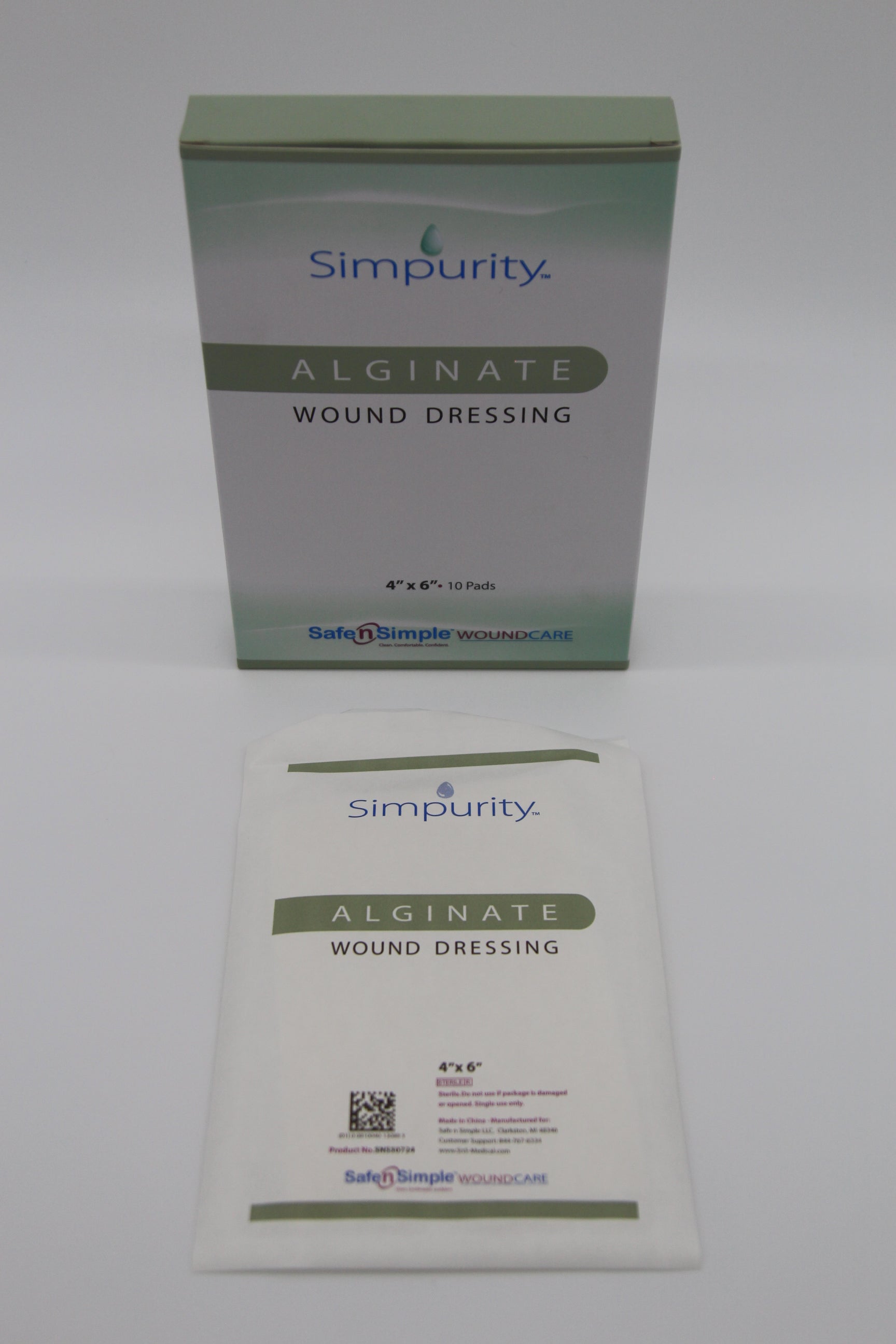 Simpurity Calcium Alginate Dressing, 4" x 6"