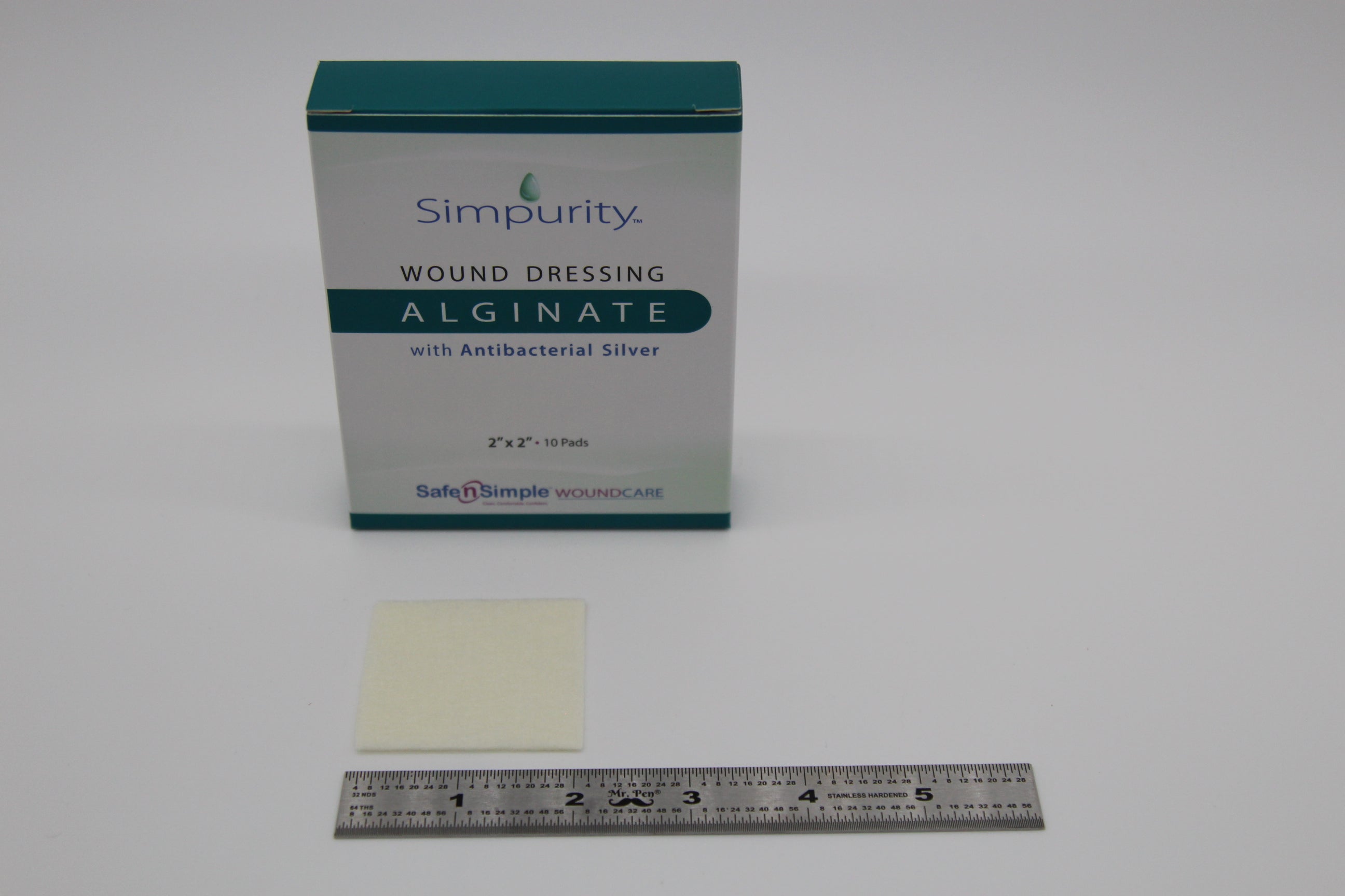 Simpurity Silver Alginate 2" x 2" Pad