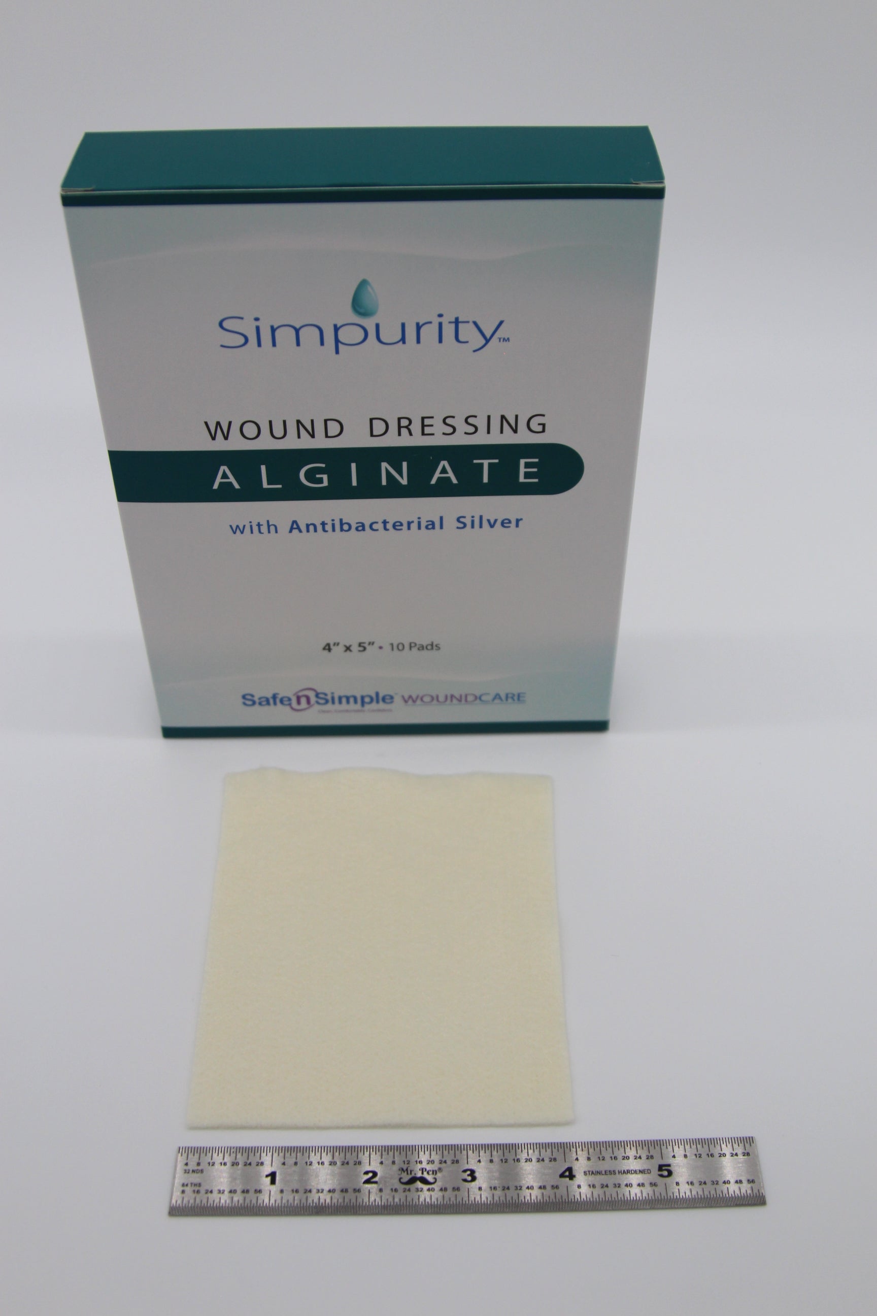 Simpurity Silver Alginate, 4" x 5" Pad