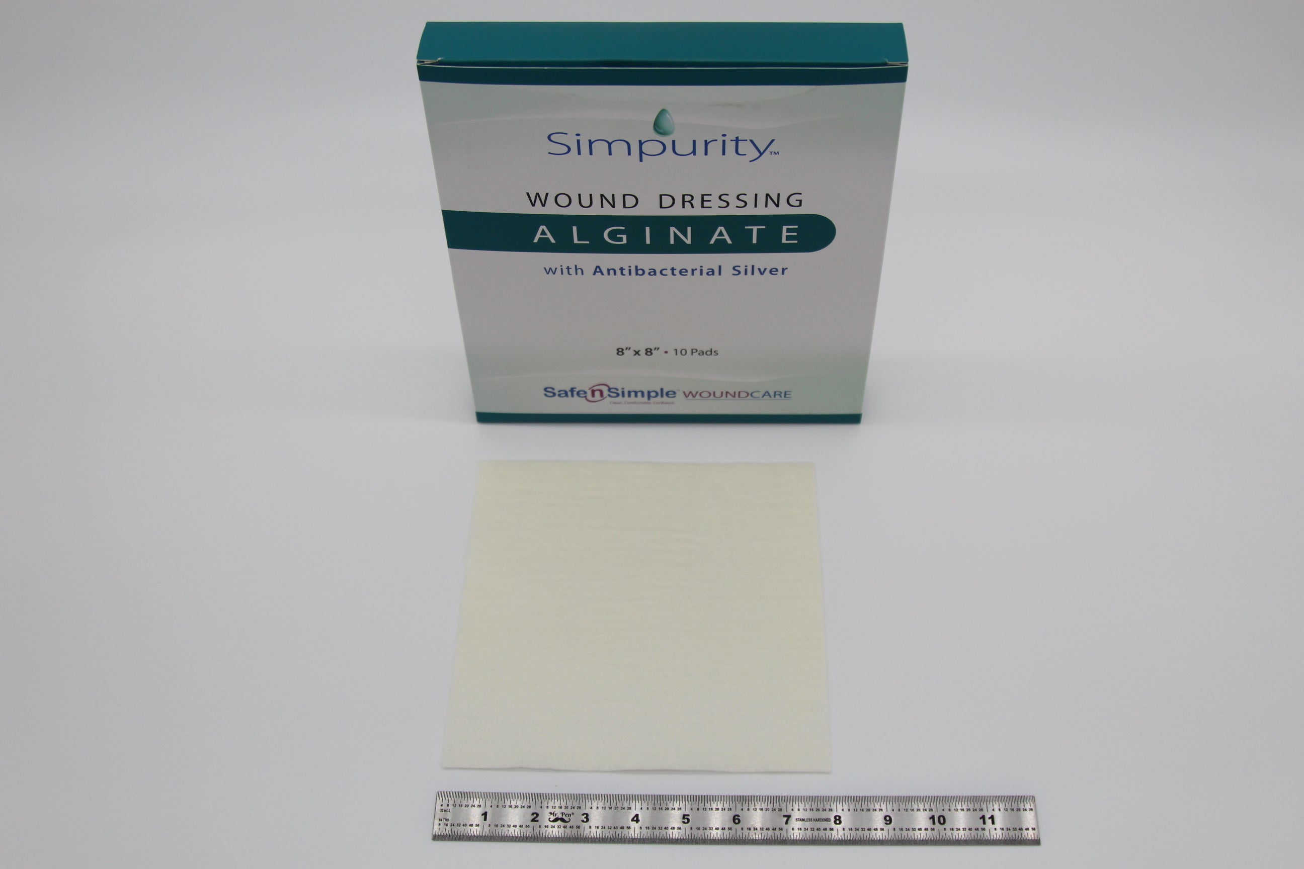 Simpurity Silver Alginate, 8" x 8" Pad