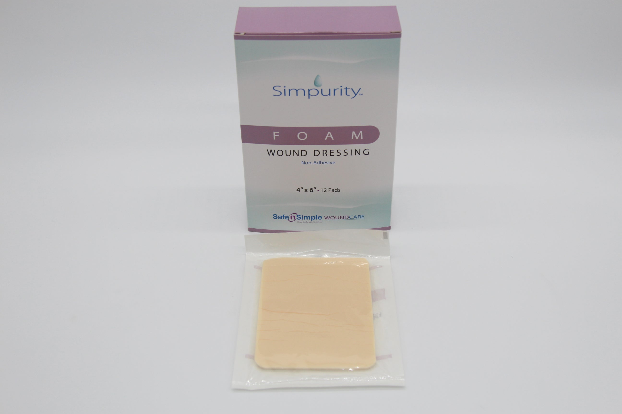 Simpurity Foam Dressing, 4" x 6" Pad
