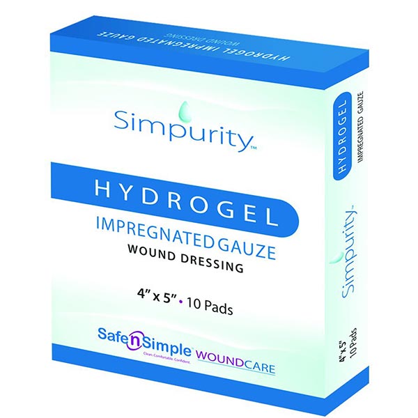 Safe N Simple Simpurity Impregnated Hydrogel Gauze 4" x 5"