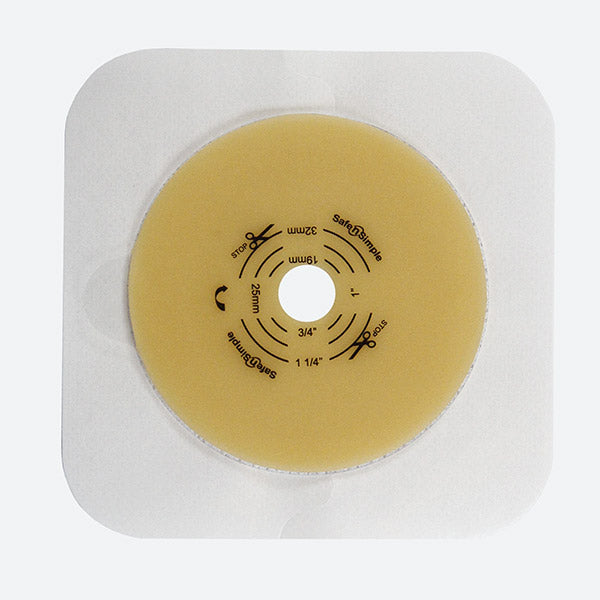 Safe N Simple LLC 5" x 5" 2- Piece Flat Wafer, Standard Wear, Tape Collar, White, 2-3/4" Flange Cut-to-Fit