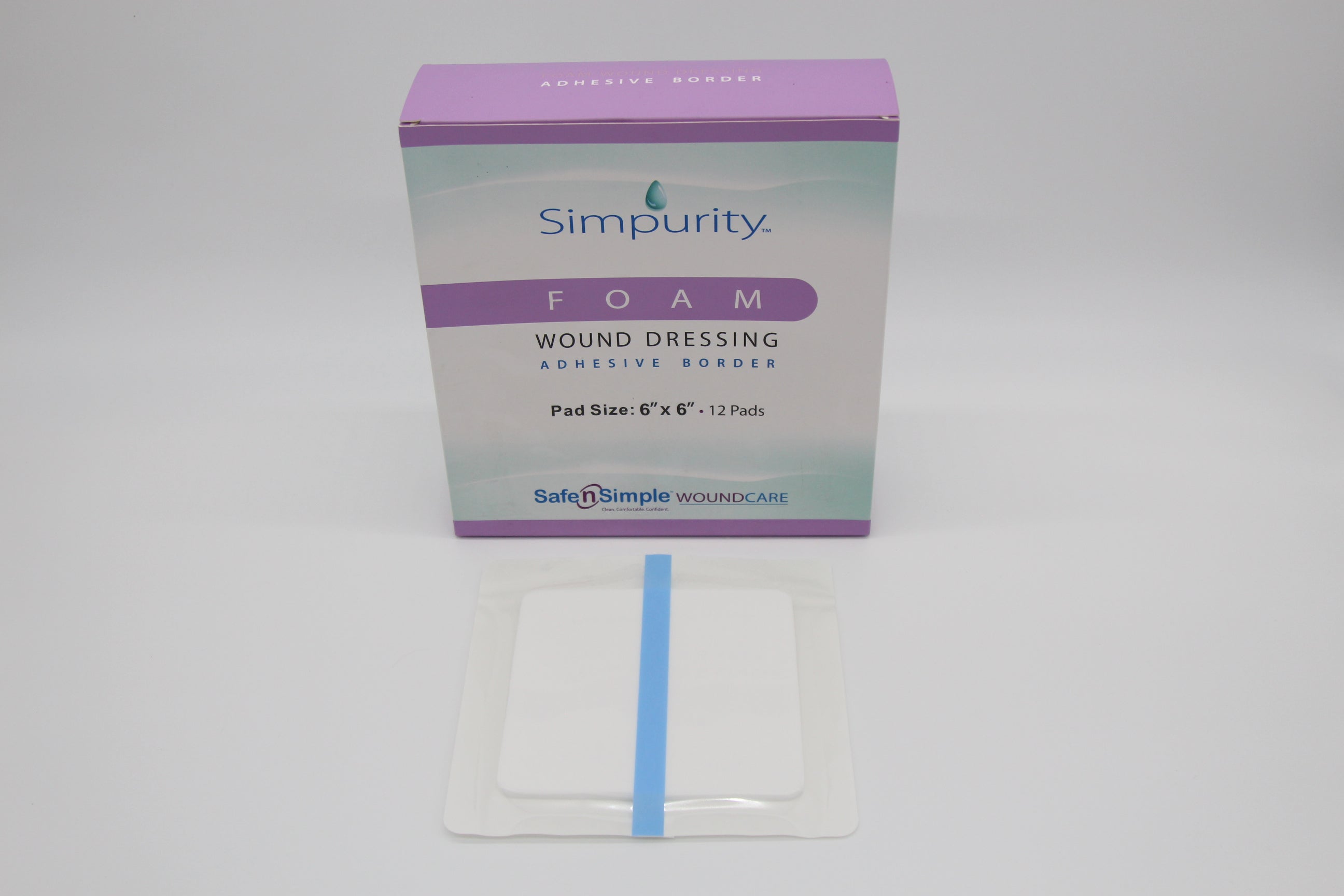 Simpurity Foam Adhesive Border, 6" x 6" Pad , 8" x 8" Overall