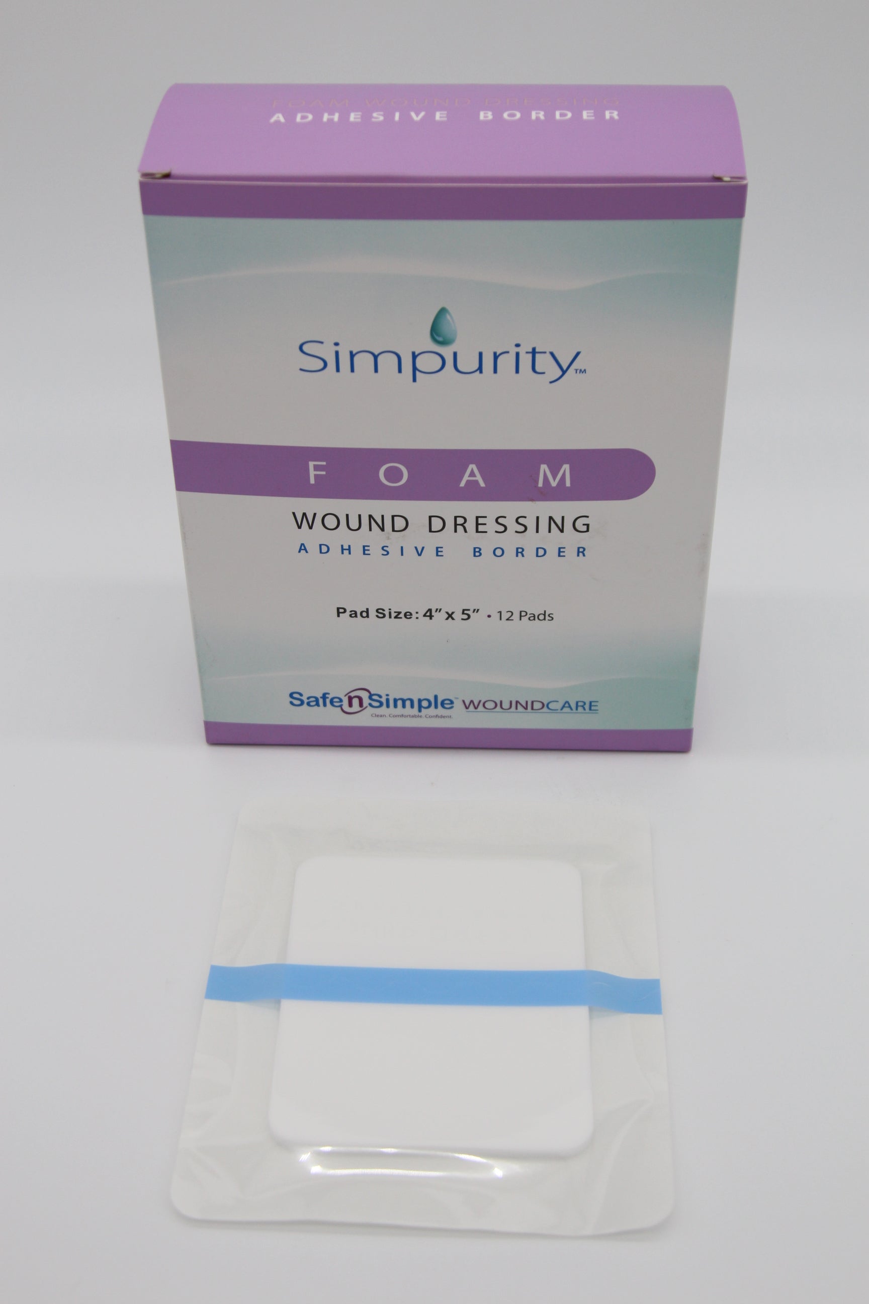 Safe N Simple Simpurity Foam with Adhesive Border, 4" x 5"