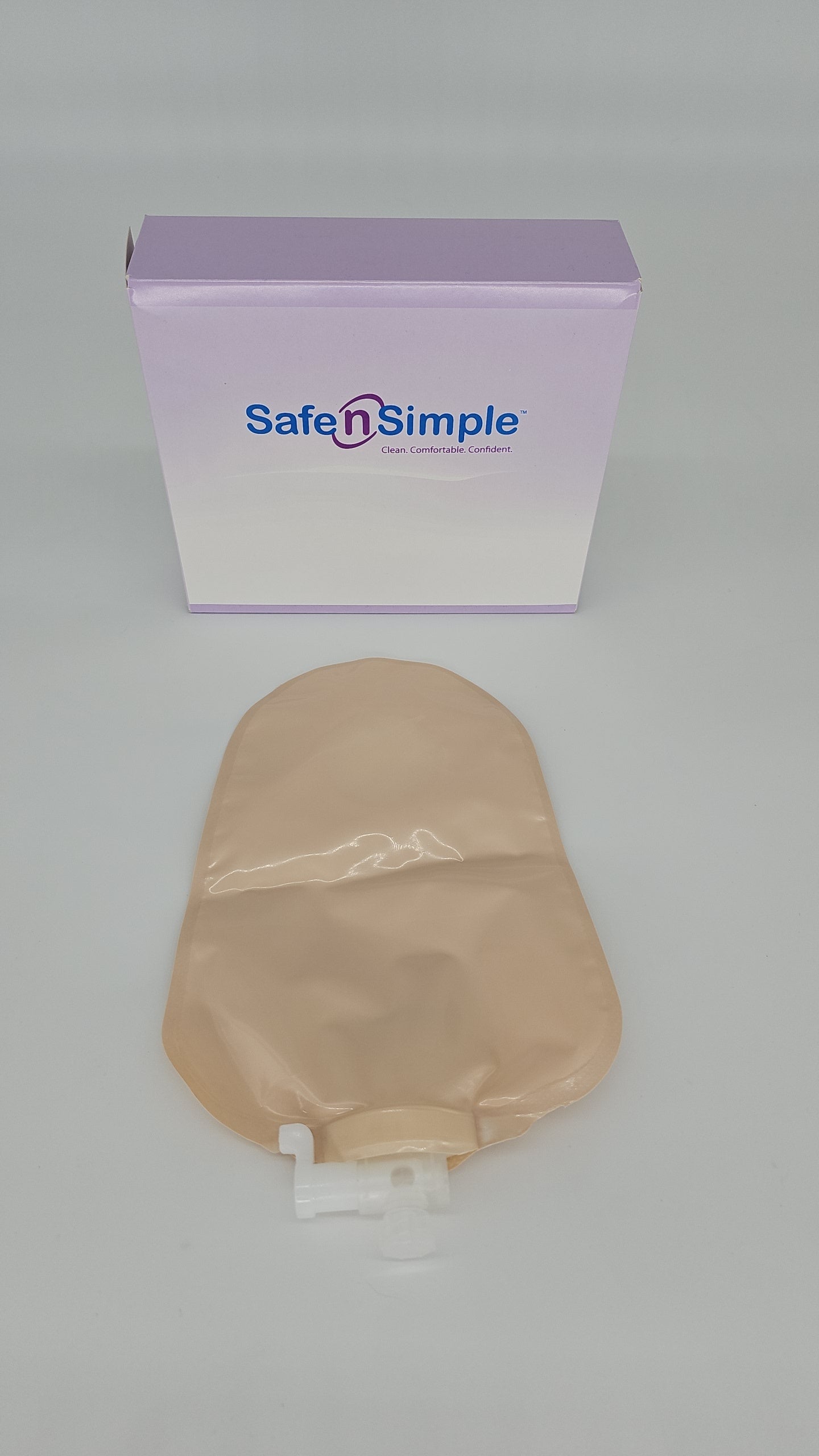 9" Urostomy 2-Piece Pouch, Beige, 45mm, 1-3/4" Flange, With Valve, and Belt Tabs 10 Box
