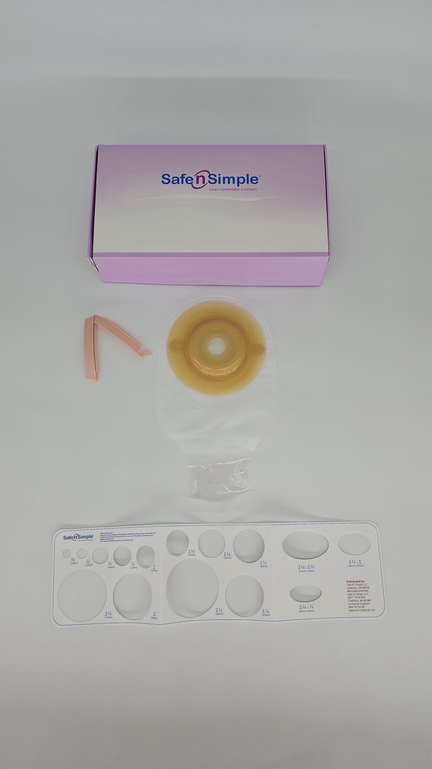 12" Drainable One Piece Pouch, Extended Wear, Convex, Transparent, 1" Precut Stoma Opening, With Standard Curved Tail Closure, and Belt Tabs
