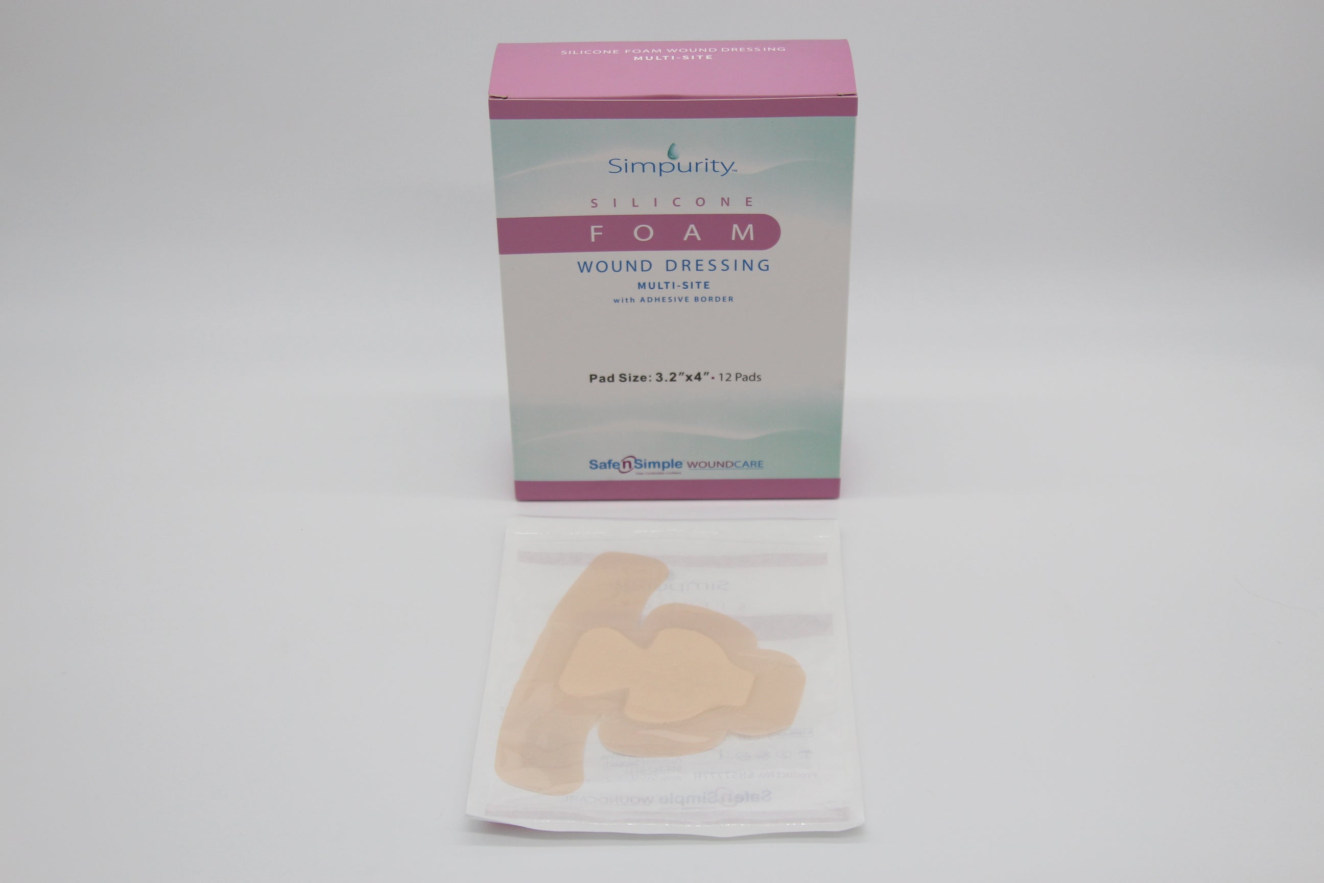 Safe N Simple Simpurity 5 Layer Multi Site Shape Silicone Foam Dressing with Border, 7.5" x  5.75"