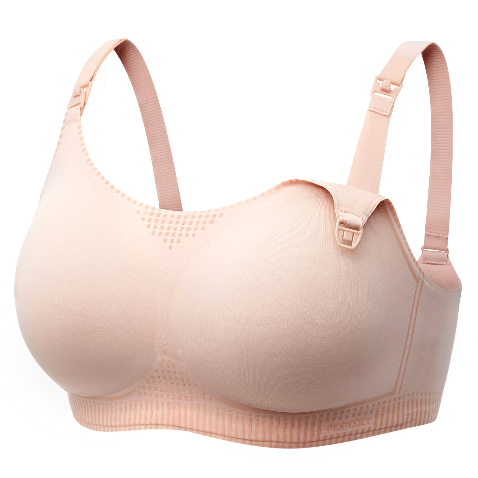 Momcozy U Liquid Spandex Printed Nursing Bra with Performax Technology, Medium, Oyster Pink 1 Pack