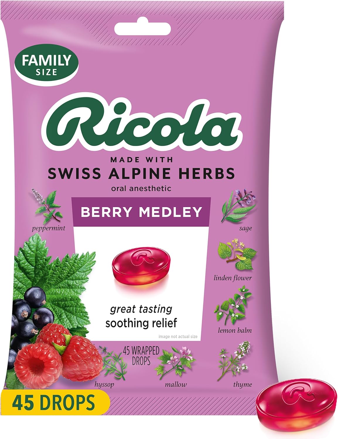Ricola Berry Medley Family Size, 45 ct 45 Pack