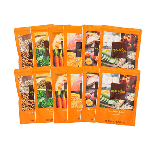 Real Food Blends Tube-Fed Meals Variety Pack, Case of 12 Meals 12 Case
