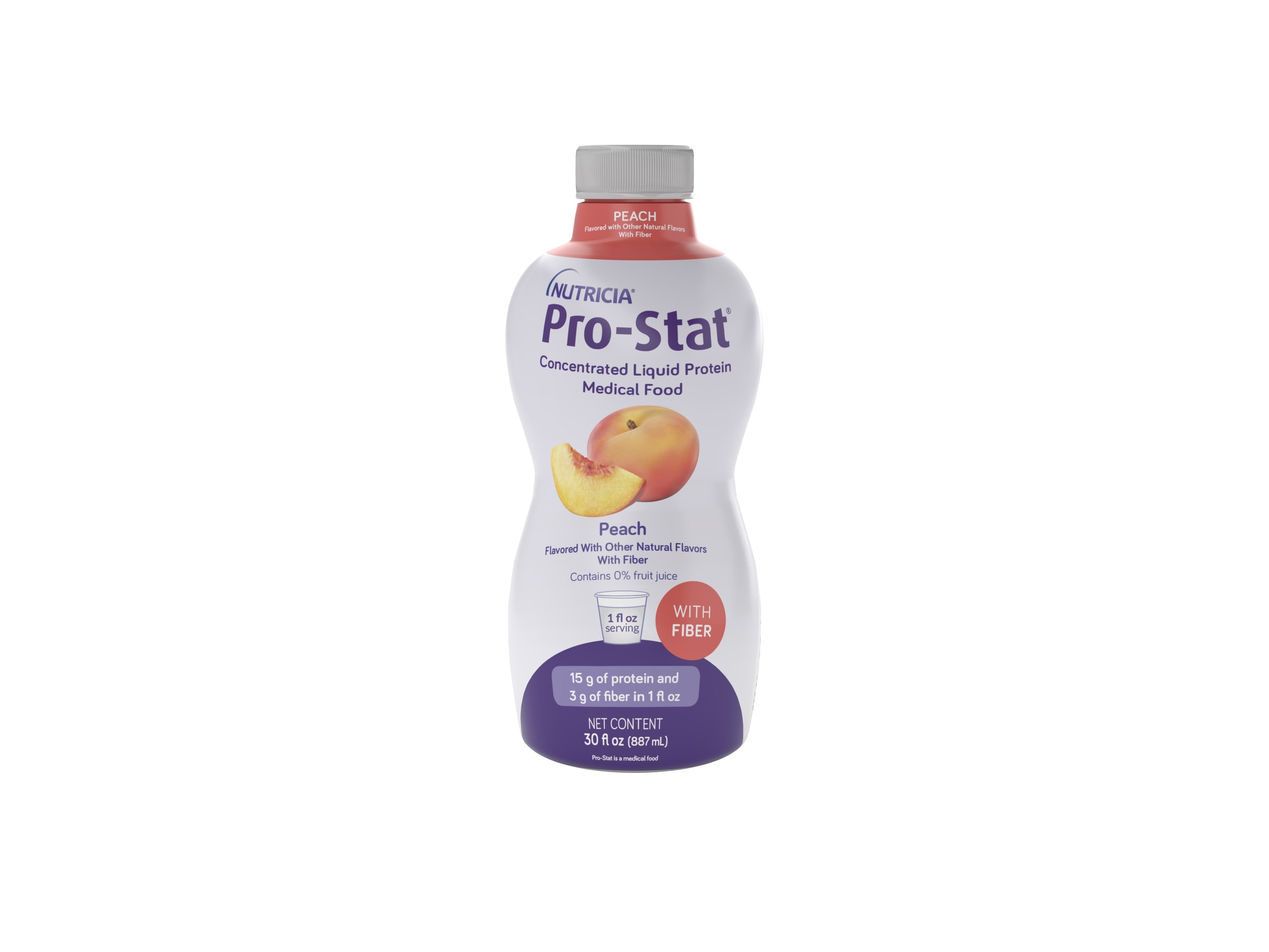 Pro-Stat, Peach, With Fiber, 30 fl. oz. 1 Each