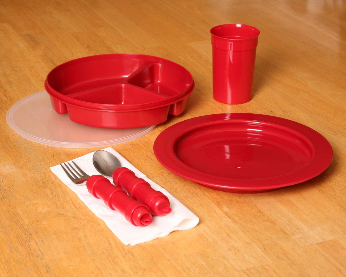 Ableware Maddak Redware Tableware, Deluxe Set 1 Each