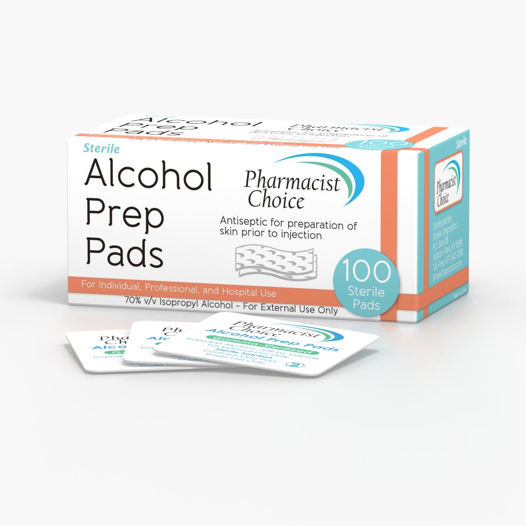 Pharmacist Choice Alcohol Prep Pads, Gamma-Sterilized, 100 Count