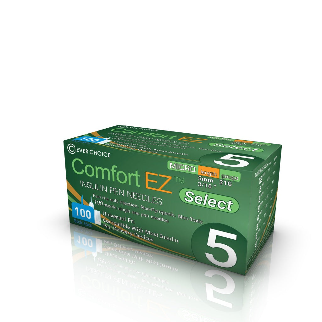 Clever Choice Comfort EZ Select Insulin Pen Needles  31G x 3/16", 100 count