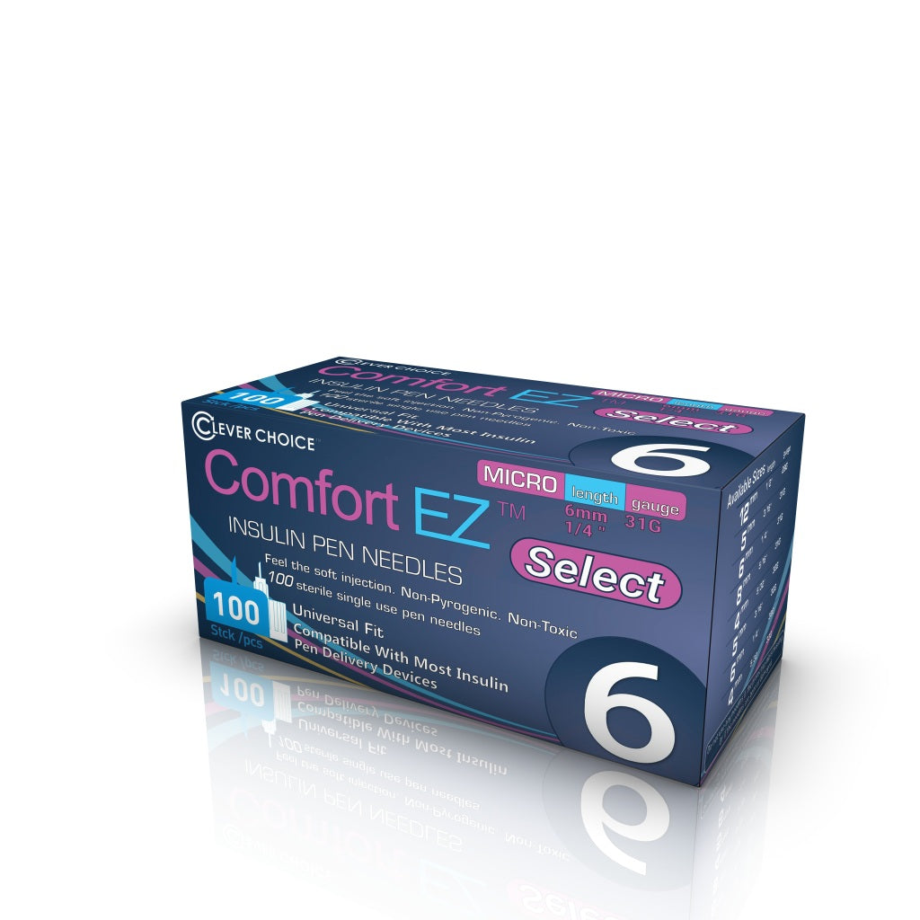 Clever Choice Comfort EZ Select Insulin Pen Needles  31G x 1/4", 100 count