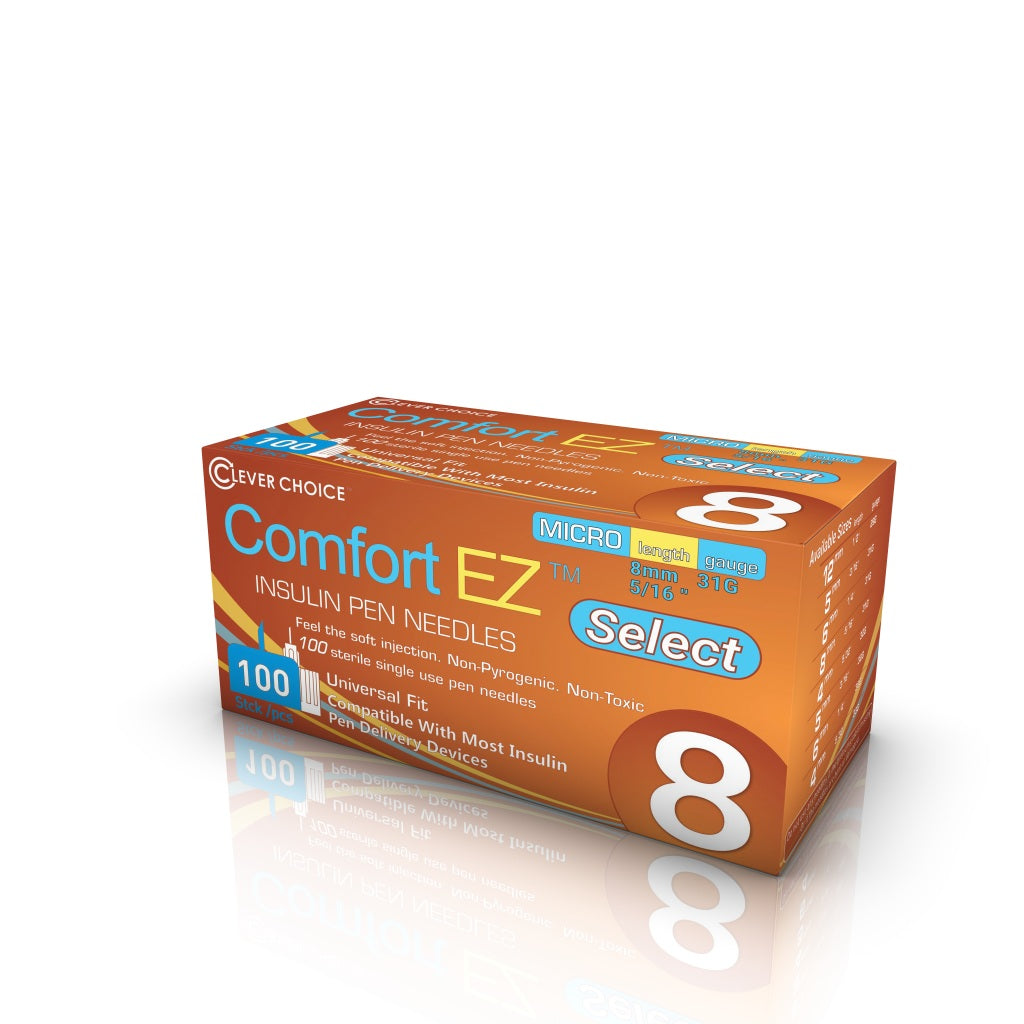 Clever Choice Comfort EZ Select Insulin Pen Needles  31G x 5/16", 100 count