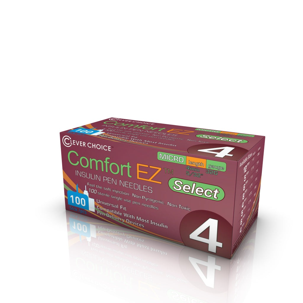 Clever Choice Comfort EZ Select Insulin Pen Needles  32G x 5/32", 100 count