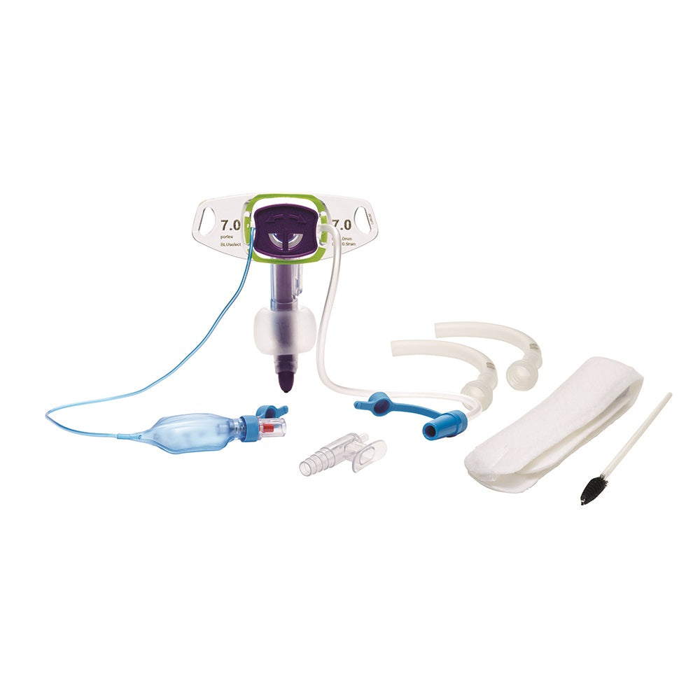 Smiths Medical ASD, Inc. Portex BLUselect Trach Tube, Cuffed, Non-Fenestrated, Suctionaid with Two Inner Cannulas, Size 7.0mm 1 Each