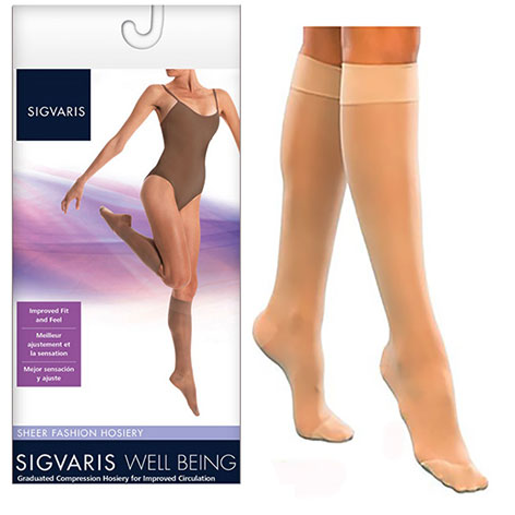 120C Sheer Fashion Calf, 15-20mmHg, Women's, Size C, Natural 1 Each