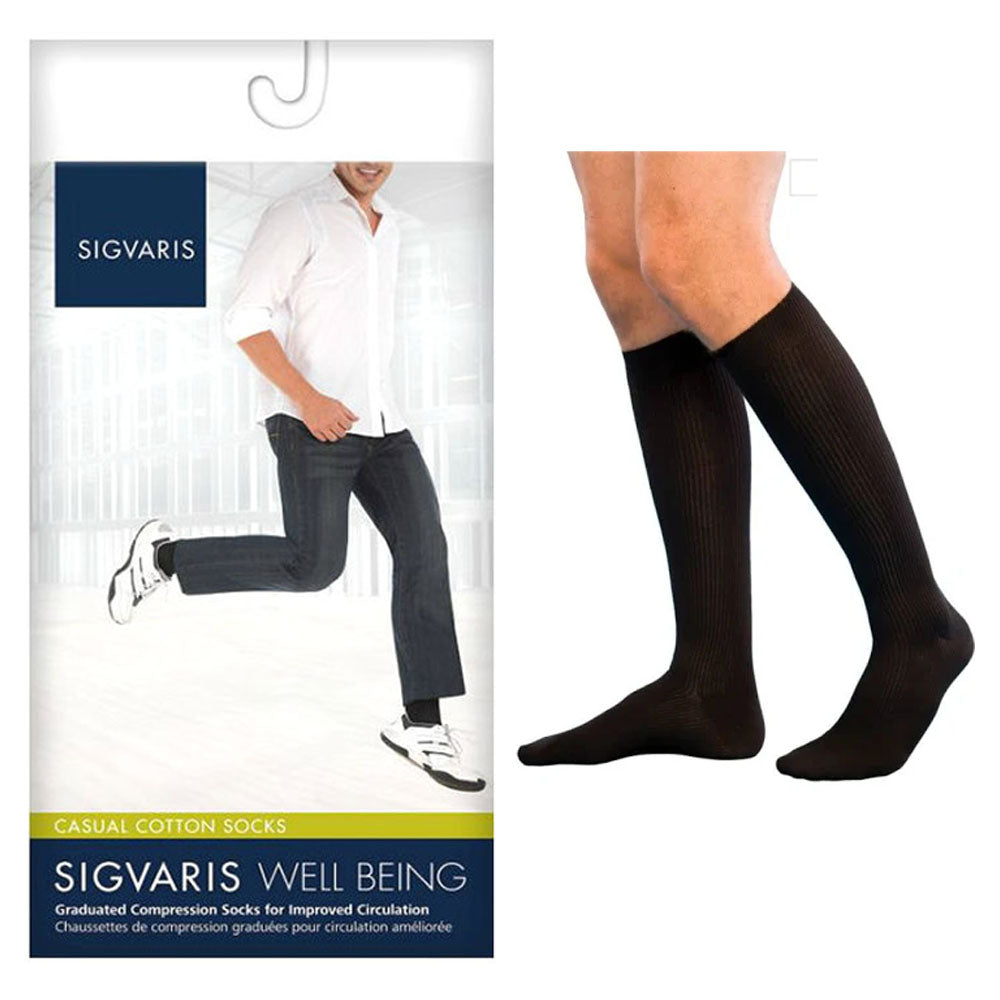 186C Casual Cotton Calf, 15-20mmHg, Men's, Size C, Black 1 Each