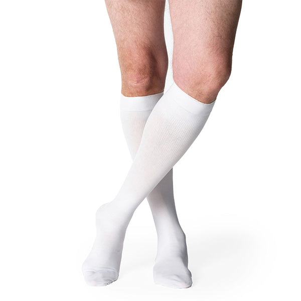 232C Essential Cotton Calf, 20-30mmHg, Men's, Large, Short, White 1 Each