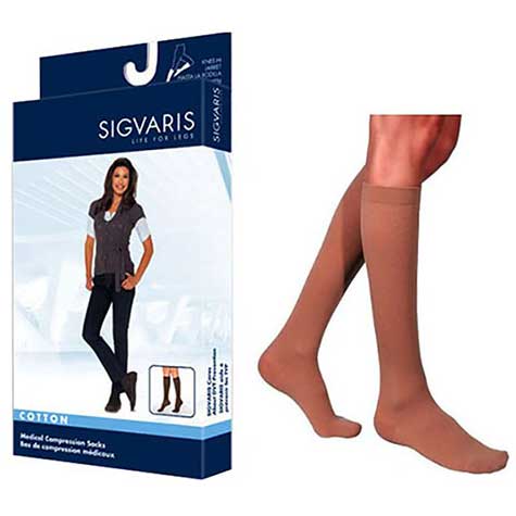 232C Essential Cotton Calf, 20-30mmHg, Women's, Medium, Long, Crispa 1 Each