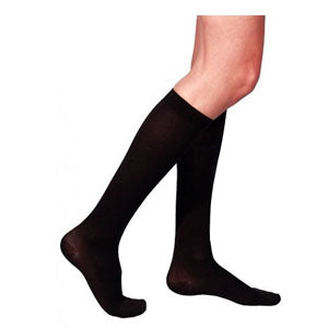 232C Essential Cotton Calf with Grip-Top, 20-30mmHg, Women's, Medium, Long, Black 1 Each
