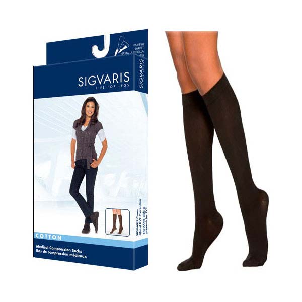 232C Essential Cotton Calf, 20-30mmHg, Men's, X-Large, Long, Black 1 Each