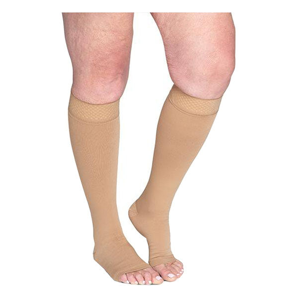 552C SECURE Calf with Grip-Top, 20-30mmHg, Open Toe, 2X-Large, Long, Beige 1 Each