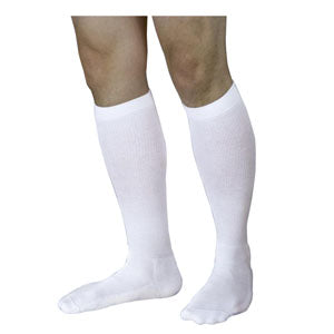 602C Diabetic Compression Socks, 18-25mmHg, Men's, Large, Long, White 1 Each