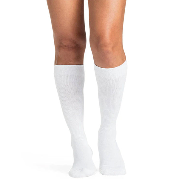 602C Diabetic Compression Socks Calf, 18-25mmHg, Women's, Medium, Long, White 1 Each