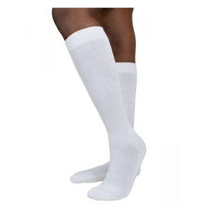 602C Diabetic Compression Socks, 18-25mmHg, Men's, Medium, Short, White 2 Pack