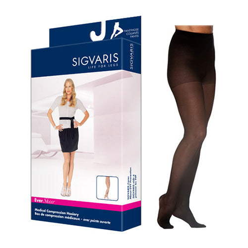 781P Style Sheer Pantyhose, 15-20mmHg, Women's, Large, Long, Black 1 Each